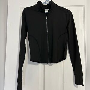 Black Zip-Up Athletic Jacket